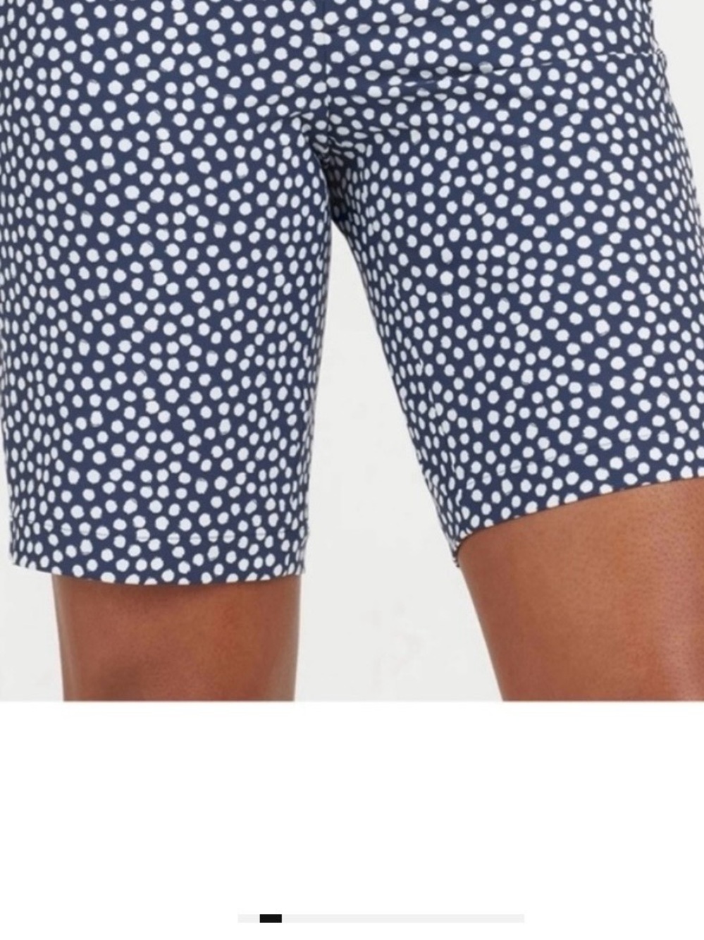 SPANX Navy with White Spot Pattern Shorts. Size XL. 10” inseam